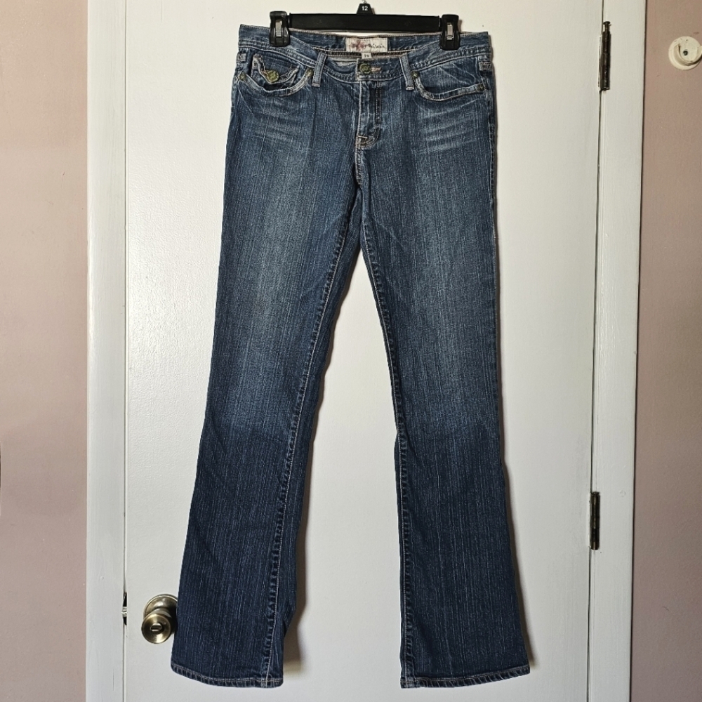 Y2k Born in California mid-rise bootcut embellished pockets women's jeans